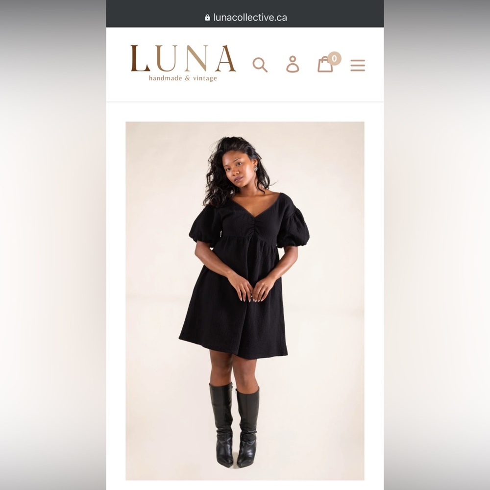 Black Puff Sleeve Dress
